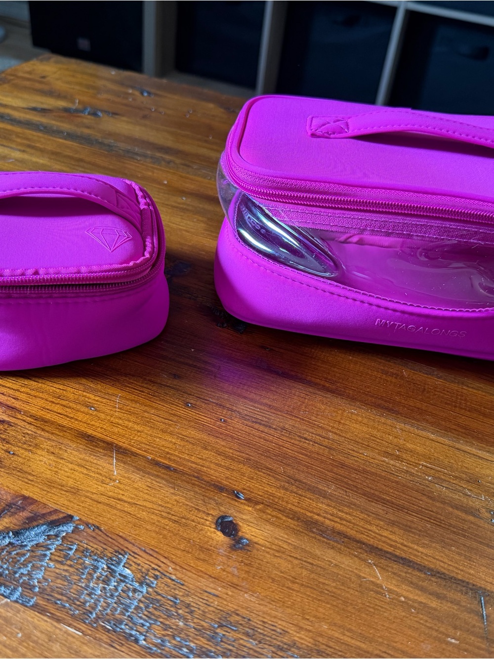 MYTAGALONGS Vibrant Pink Travel Cosmetic & Jewelry Organizer 2-Piece Set NWT